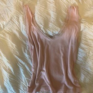 Vintage Pastel Pink Laced Top